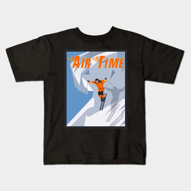 Air Time, powder boarding, downhill skiing Kids T-Shirt by Style Conscious
